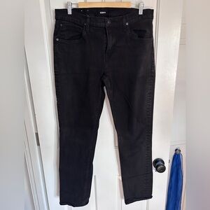 Hudson Blake Slim Straight Jeans Black Wash Denim - size 34 - excellent cond